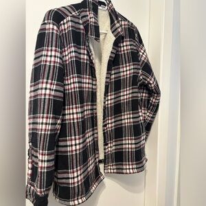 3for$15😍 Plaid Button Down Cotton Sherpa Jacket